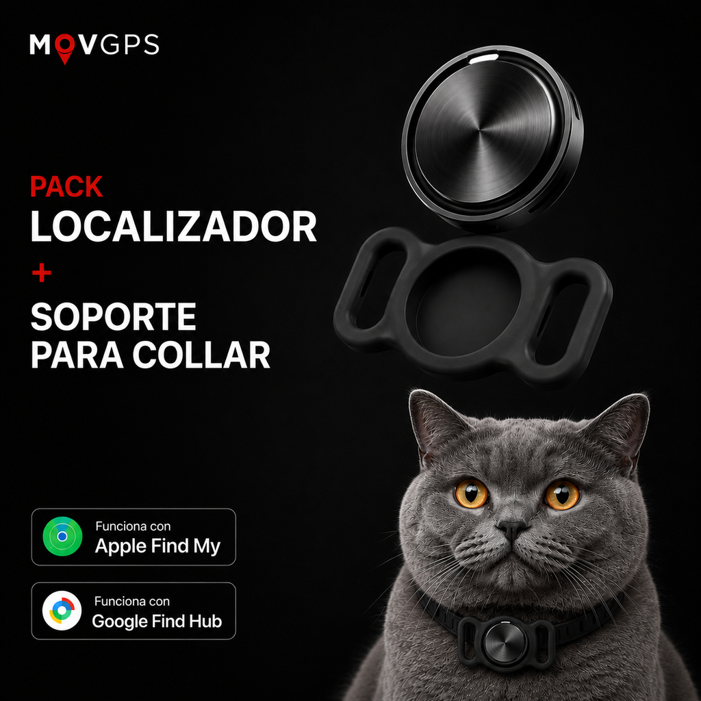 Localizador GPS MOVGPS 360° - Mascotas, Autos, Bolsos y Llaves - Anti Robo y Anti Pérdida