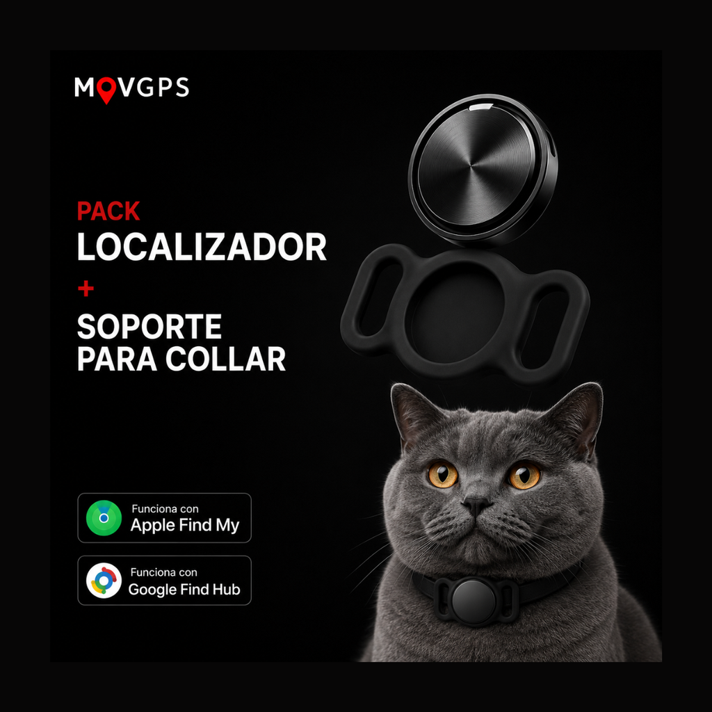 Localizador GPS MOVGPS 360° - Soporte para collar de Mascotas